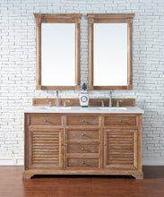 Load image into Gallery viewer, Savannah 60&quot; Double Vanity Cabinet, Driftwood, w/ 3 CM Classic White Quartz Top