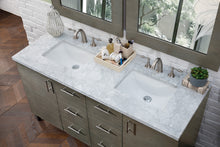 Load image into Gallery viewer, Bathroom Vanities Outlet Atlanta Renovate for LessMetropolitan 60&quot; Silver Oak Double Vanity w/ 3 CM Carrara Marble Top