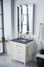 Load image into Gallery viewer, Copper Cove Encore 30&quot; Single Vanity, Bright White w/ 3 CM Charcoal Soapstone Quartz Top