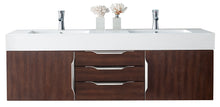 Load image into Gallery viewer, Mercer Island 59&quot; Double Vanity, Coffee Oak w/ Glossy White Composite Top