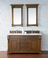 Load image into Gallery viewer, Brookfield 60&quot; Double Vanity, Country Oak w/ 3 CM Classic White Quartz Top