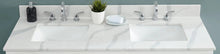 Load image into Gallery viewer, 73&quot; Calacatta White Quartz Top - add on Renovate for Less Outlet
