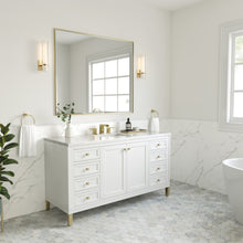 Load image into Gallery viewer, Chicago 60&quot; Single Vanity, Glossy White w/ 3CM Arctic Fall Top