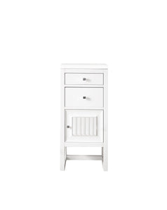 Athens 15" Cabinet w/ Drawers & Door, Glossy White w/ 3 CM White Zeus Quartz Top