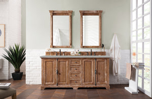 Providence 72" Double Vanity Cabinet, Driftwood, w/ 3 CM Eternal Serena Quartz Top