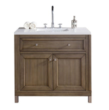 Load image into Gallery viewer, Chicago 36&quot; Single Vanity, Whitewashed Walnut w/ 3 CM White Zeus Quartz Top