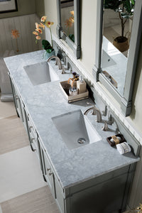 Bathroom Vanities Outlet Atlanta Renovate for LessBrittany 72" Urban Gray Double Vanity w/ 3 CM Carrara Marble Top