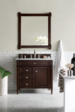 Load image into Gallery viewer, Brittany 36&quot; Burnished Mahogany Single Vanity w/ 3 CM Carrara Marble Top