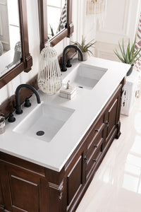 Bathroom Vanities Outlet Atlanta Renovate for LessBrookfield 60" Double Vanity, Burnished Mahogany w/ 3 CM Classic White Quartz Top