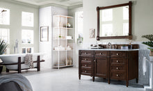 Load image into Gallery viewer, Brittany 60&quot; Burnished Mahogany Single Vanity w/ 3 CM Carrara Marble Top