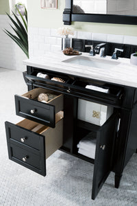 Bathroom Vanities Outlet Atlanta Renovate for LessBrittany 36" Black Onyx Single Vanity w/ 3 CM Arctic Fall Solid Surface Top