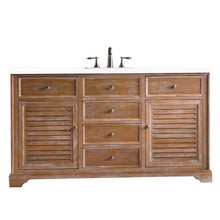 Load image into Gallery viewer, Savannah 60&quot; Single Vanity Cabinet, Driftwood, w/ 3 CM Classic White Quartz Top