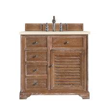 Load image into Gallery viewer, Savannah 36&quot; Single Vanity Cabinet, Driftwood, w/ 3 CM Eternal Marfil Quartz Top