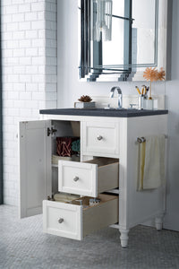 Bathroom Vanities Outlet Atlanta Renovate for LessCopper Cove Encore 30" Single Vanity, Bright White w/ 3 CM Charcoal Soapstone Quartz Top