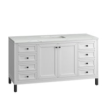 Load image into Gallery viewer, Bathroom Vanities Outlet Atlanta Renovate for LessChicago 60&quot; Single Vanity, Glossy White w/ 3CM Ethereal Noctis Top