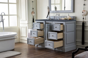 Bathroom Vanities Outlet Atlanta Renovate for LessDe Soto 48" Single Vanity, Silver Gray w/ 3 CM Charcoal Soapstone Quartz Top