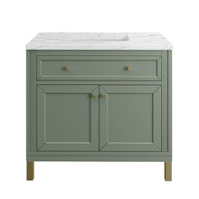 Load image into Gallery viewer, Chicago 36&quot; Single Vanity, Smokey Celadon w/ 3CM Ethereal Noctis Top
