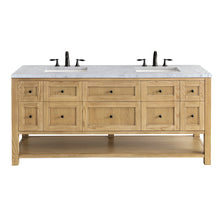 Load image into Gallery viewer, Breckenridge 72&quot; Double Vanity, Light Natural Oak w/ 3CM Carrara Marble Top