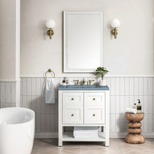 Load image into Gallery viewer, Breckenridge 30&quot; Single Vanity, Bright White w/ 3CM Cala Blue Top