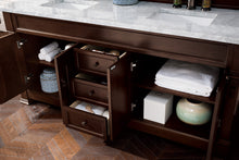 Load image into Gallery viewer, Brookfield 72&quot; Double Vanity, Burnished Mahogany w/ 3 CM Carrara Marble Top