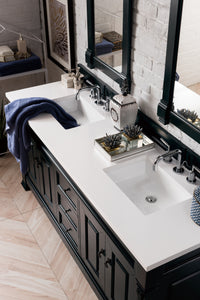 Bathroom Vanities Outlet Atlanta Renovate for LessBrookfield 72" Double Vanity, Antique Black w/ 3 CM Classic White Quartz Top