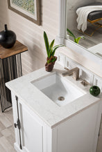 Load image into Gallery viewer, Providence 26&quot; Single Vanity Cabinet, Bright White, w/ 3 CM Eternal Jasmine Pearl Quartz Top