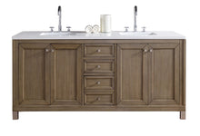 Load image into Gallery viewer, Chicago 72&quot; Double Vanity, Whitewashed Walnut w/ 3 CM Classic White Quartz Top