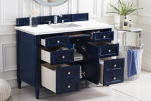 Load image into Gallery viewer, Brittany 48&quot; Victory Blue Single Vanity w/ 3 CM Classic White Quartz Top James Martin