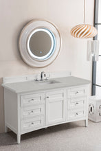 Load image into Gallery viewer, Palisades 60&quot; Single Vanity, Bright White, w/ 3 CM Eternal Serena Quartz Top