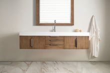 Load image into Gallery viewer, Mercer Island 72&quot; Single Vanity, Latte Oak w/ Glossy White Composite Top