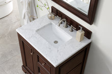Load image into Gallery viewer, Bathroom Vanities Outlet Atlanta Renovate for LessDe Soto 30&quot; Single Vanity, Burnished Mahogany w/ 3 CM Carrara Marble Top