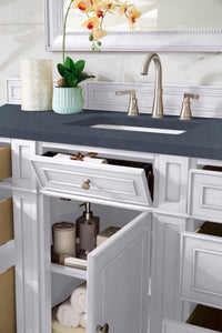 Bathroom Vanities Outlet Atlanta Renovate for LessBristol 60" Single Vanity, Bright White, w/ 3 CM Charcoal Soapstone Quartz Top