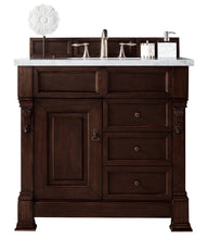 Load image into Gallery viewer, Brookfield 36&quot; Single Vanity, Burnished Mahogany w/ 3 CM Arctic Fall Solid Surface Top