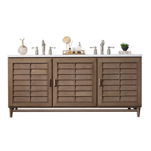 Load image into Gallery viewer, Portland 72&quot; Double Vanity Whitewashed Walnut, w/ 3 CM White Zeus Quartz Top
