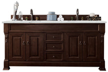 Load image into Gallery viewer, Brookfield 72&quot; Double Vanity, Burnished Mahogany w/ 3 CM Ethereal Noctis Quartz Top