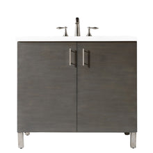 Load image into Gallery viewer, Metropolitan 36&quot; Single Vanity, Silver Oak, w/ 3 CM White Zeus Quartz Top