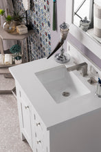 Load image into Gallery viewer, Palisades 30&quot; Single Vanity, Bright White, w/ 3 CM Classic White Quartz Top James Martin
