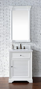 Savannah 26" Single Vanity Cabinet, Bright White, w/ 3 CM Classic White Quartz Top