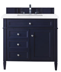 Brittany 36" Victory Blue Single Vanity w/ 3 CM Arctic Fall Solid Surface Top