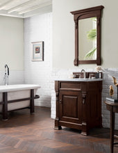 Load image into Gallery viewer, Brookfield 26&quot; Single Vanity, Burnished Mahogany w/ 3 CM Carrara Marble Top