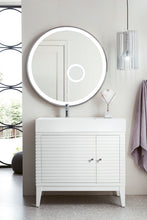 Load image into Gallery viewer, Linear 36&quot; Single Vanity, Glossy White w/ Glossy White Composite Top