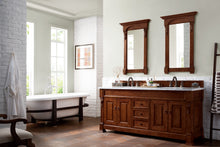 Load image into Gallery viewer, Brookfield 72&quot; Double Vanity, Warm Cherry w/ 3 CM Carrara MarbleTop