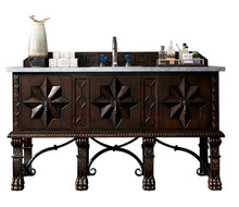 Load image into Gallery viewer, Balmoral 60&quot; Antique Walnut Single Vanity w/ 3 CM Carrara Marble Top
