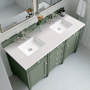 Bathroom Vanities Outlet Atlanta Renovate for LessBrittany 60" Double Vanity, Smokey Celadon w/ 3CM White Zeus Top