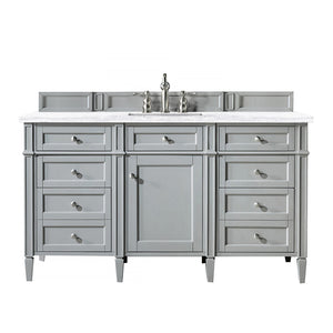Brittany 60" Urban Gray Single Vanity w/ 3 CM Arctic Fall Solid Surface Top