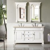 Load image into Gallery viewer, Brookfield 60&quot; Double Vanity, Bright White w/ 3 CM Eternal Marfil Quartz Top