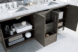 Bathroom Vanities Outlet Atlanta Renovate for LessMetropolitan 72" Silver Oak Double Vanity w/ 3 CM Carrara Marble Top