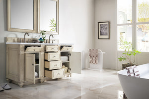 Bathroom Vanities Outlet Atlanta Renovate for LessBristol 60" Double Vanity, Vintage Vanilla, w/ 3 CM Carrara Marble Top