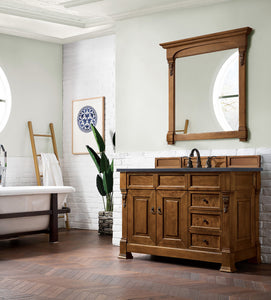 Brookfield 48" Single Vanity, Country Oak w/ 3 CM Charcoal Soapstone Quartz Top