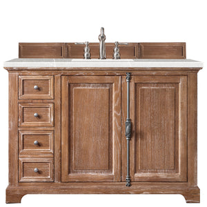 Providence 48" Single Vanity Cabinet, Driftwood, w/ 3 CM Eternal Serena Quartz Top